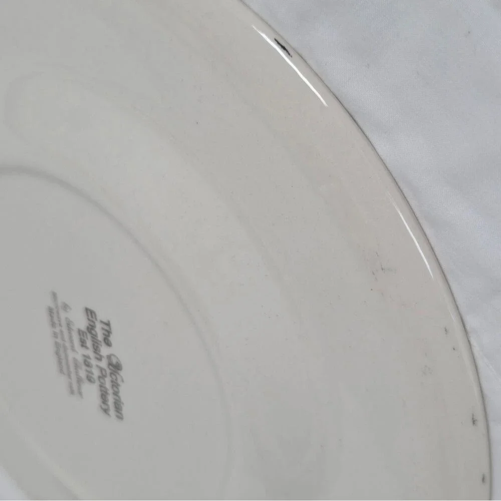 Victorian English Pottery Skull Collection Salad Plate Set (4)